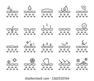 set of skin icons, such as facial, alovera, gel, moisture