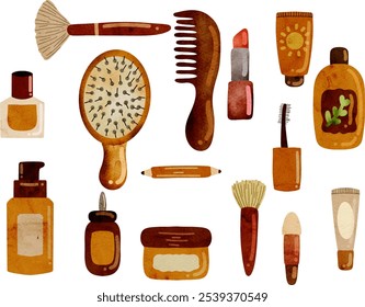 Set of Skincare, Body Care, and Makeup Element