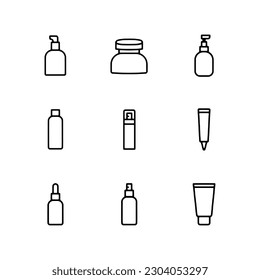 set of skincare bottles icon