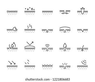 Set Of Skincare Line Icons, Facial Sun Block Icon, Facial Mask