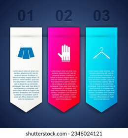 Set Skirt, Leather glove and Hanger wardrobe. Business infographic template. Vector