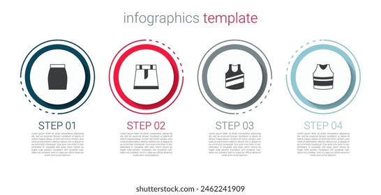 Set Skirt, Undershirt and . Business infographic template. Vector