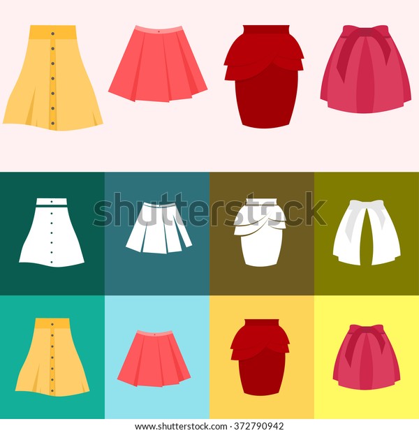 Set Skirts Stock Vector (Royalty Free) 372790942