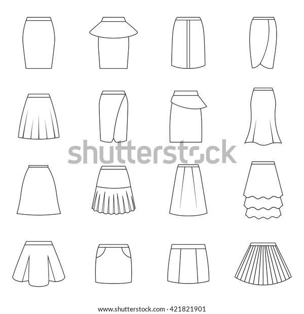 Set Skirts Vector Illustration Stock Vector (Royalty Free) 421821901 ...