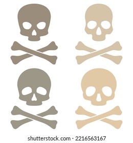 Set of Skull and Crossbones isolated on white background