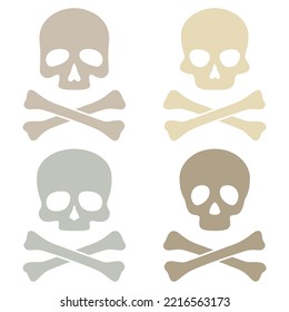 Set of Skull and Crossbones isolated on white background