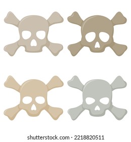 Set of Skull and Crossbones isolated on white background