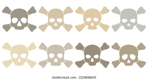 Set of Skull and Crossbones isolated on white background