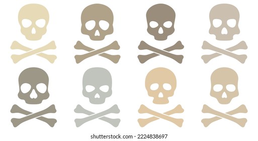 Set of Skull and Crossbones isolated on white background