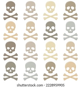 Set of Skull and Crossbones isolated on white background