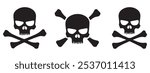 Set of Skull with Crossbones vector icons. Bones skull icons logo design. vector illustration. Eps 10