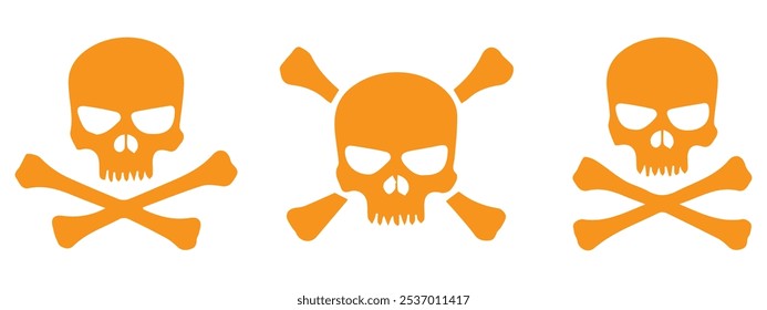 Set of Skull with Crossbones vector icons. Bones skull icons logo design. vector illustration. Eps 10