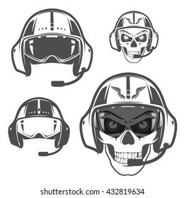 Set of Skull fly helmet,helicopter helmet.