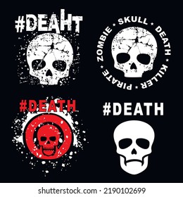 set skull, grunge vintage design t shirts