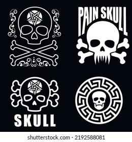 set skull, grunge vintage design t shirts