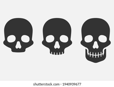 Set of skull icon isolated on white background. Vector illustration. Eps 10.
