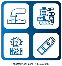 Set of skull icons such as Pollution, Pirate ship, Punk, Spinal board , skull