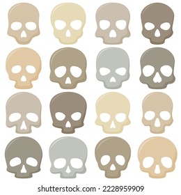 Set of Skull isolated on white background