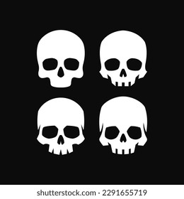 set of skull logo icon design vector illustration, skull icon,