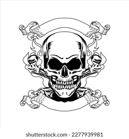 set of skull logo. icon, isolated on white background