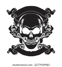 set of skull logo. icon, isolated on white background