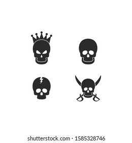 set of skull logo vector icon template illustration design 