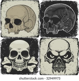 set of skulls