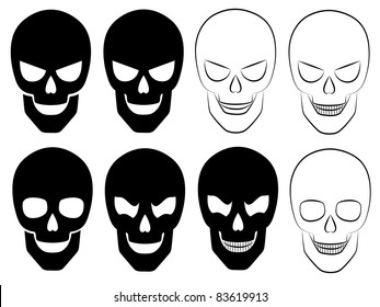 Set of a skulls.