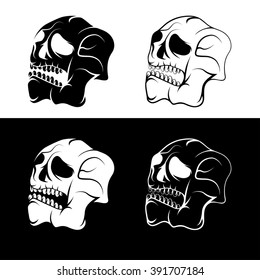 set of skulls abstract vector design template