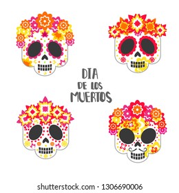 Set of skulls for the day of the dead.

