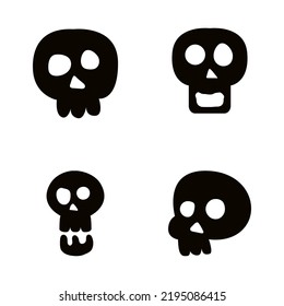 set of skulls for Halloween. Halloween Elements and Objects for Design Projects.