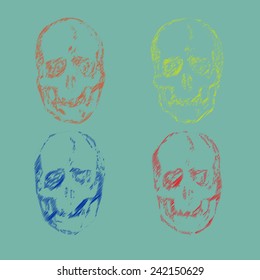 Set of Skulls isolated on background vector illustration 