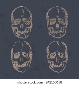 Set of Skulls isolated on background vector illustration 
