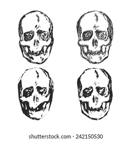 Set of Skulls isolated on white background vector illustration 