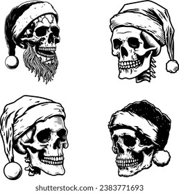 set of skulls sketches art for tattoo artist 