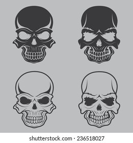 set of skulls vector design template