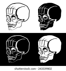 set of skulls vector design template