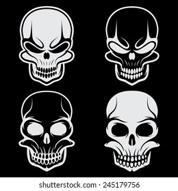 set of skulls vector design template