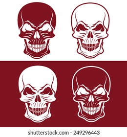 set of skulls vector design template