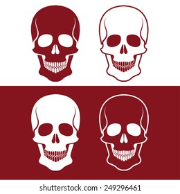 set of skulls vector design template