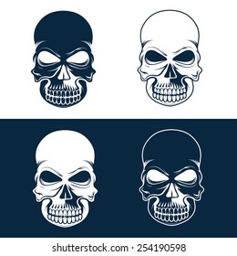 set of skulls vector design template