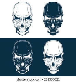 set of skulls vector design template