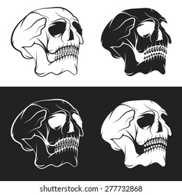 set of skulls vector design template