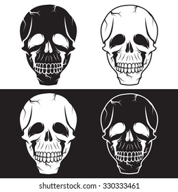Set Hand Drawn Human Skulls Design Stock Illustration 1497906185 ...
