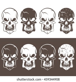 set of skulls vector design template illustration