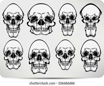 Set of skulls. Vector illustration.