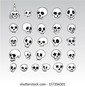 Set of skulls. Vector illustration.