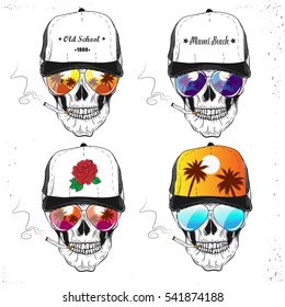 Set Skulls. Vector Illustration