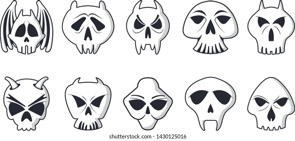 Set Skulls Your Design Games Icons Stock Vector (Royalty Free ...