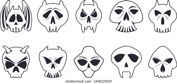 Set of skulls for your design. For games, icons